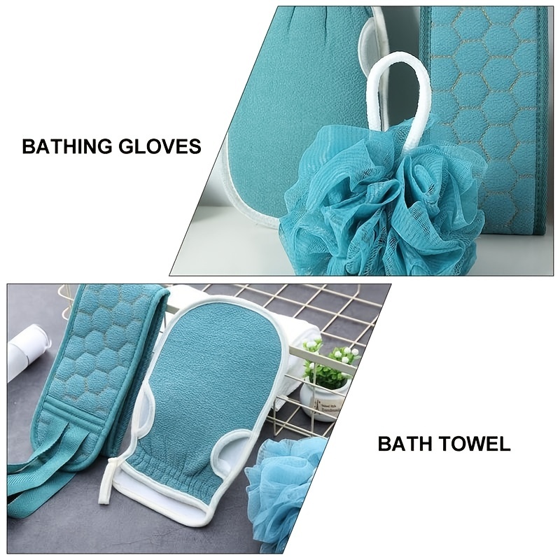 Gant de toilette avec boule de douche pour le corps, ensemble de gIslande pour le dos, serviette de peau expansive, gants de bain, brosse, livres, 3 pièces par ensemble