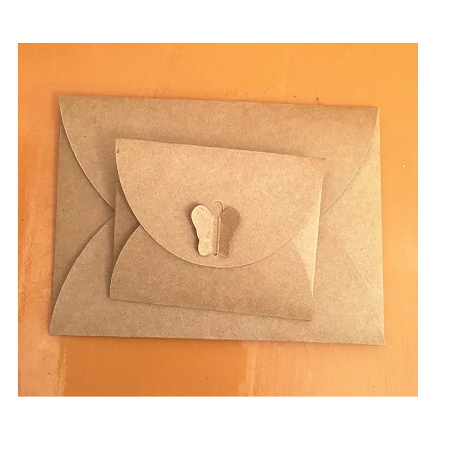 10 ピース/パック大きなミニ小さな 17.5 × 11 センチメートル/10.5 × 7 センチメートルサイズクラフト紙封筒ヴィンテージ蝶ギフトカード封筒