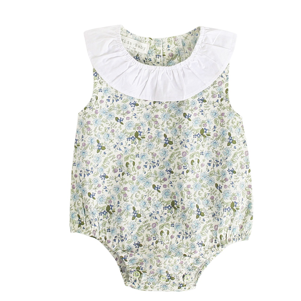Sanlutoz Cotton Thun Họa Tiết Hoa Cho Bé Quần Áo Dễ Thương Không Tay Cho Bé Gái Bodysuits