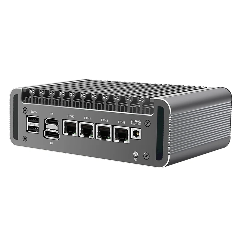 Solid Firewall Mini-PC Intel Core 3 N355 N305 8 Core N150 N100 DDR5 2xNVMe 4xi226-V 2,5G Lüfterloser Soft-Router Proxmox Host-Server