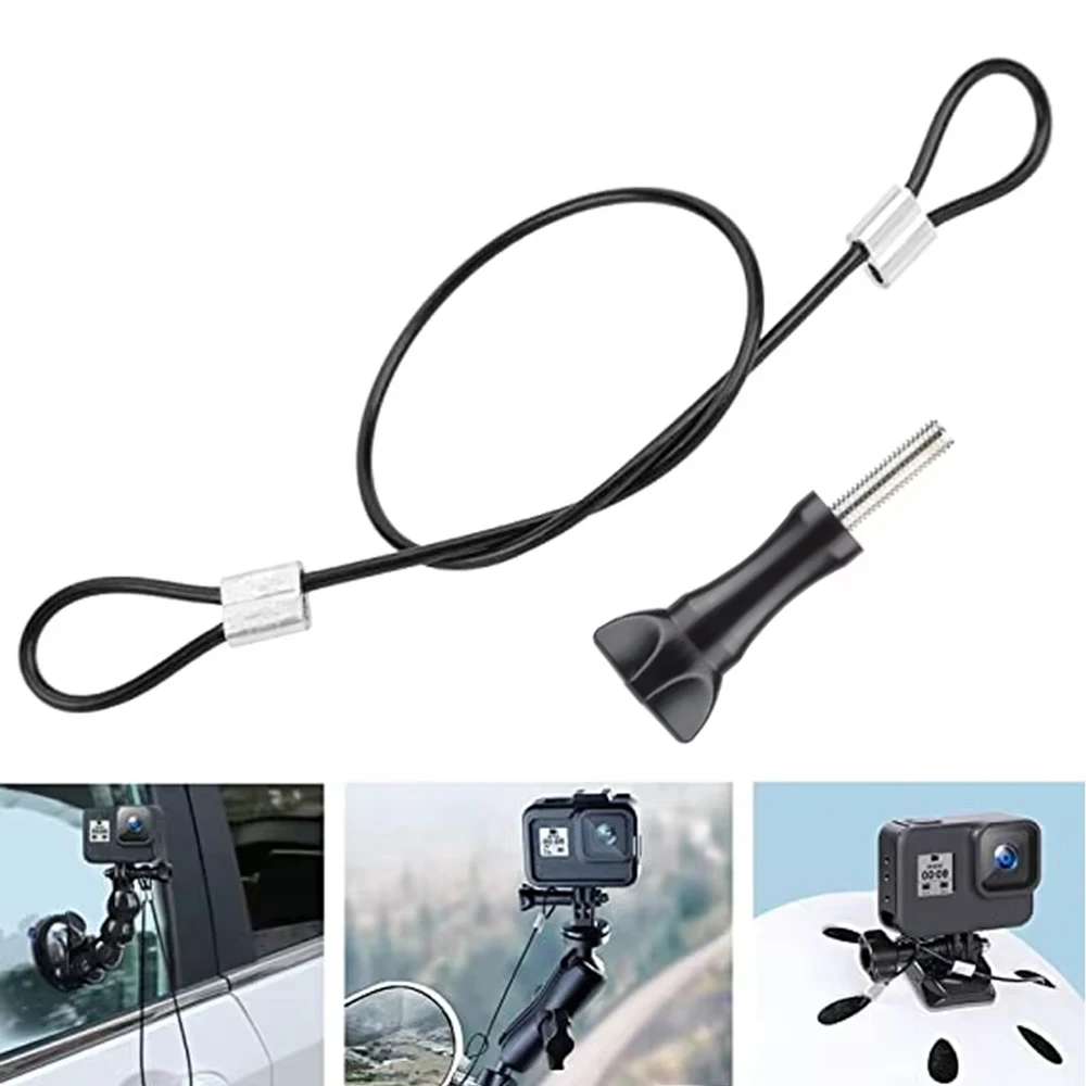 Cordón de acero inoxidable cuerda antipérdida para GoPro Hero 13 12 11 10 9 8 Insta360 X5 X4 DJI OSMO Action 5 PRO/4 accesorios de cámara