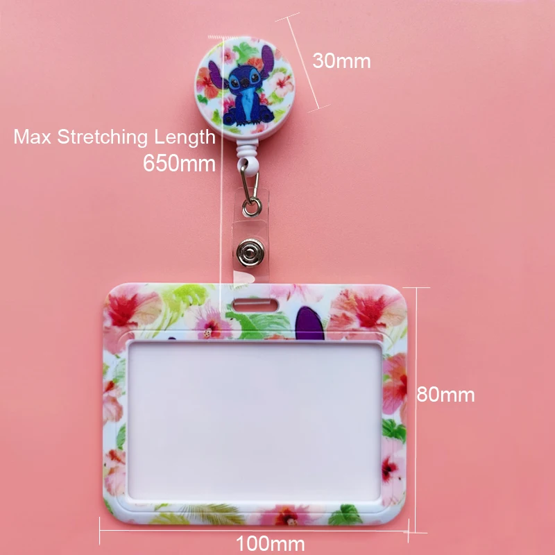 Disney Stitch Đựng Thẻ Có Thể Thu Vào Kẹp Khóa Ngang Huy Hiệu Thẻ Máy Giữ Bác Sĩ Y Tá Thẻ Kẹp Treo Giấy Chứng Nhận