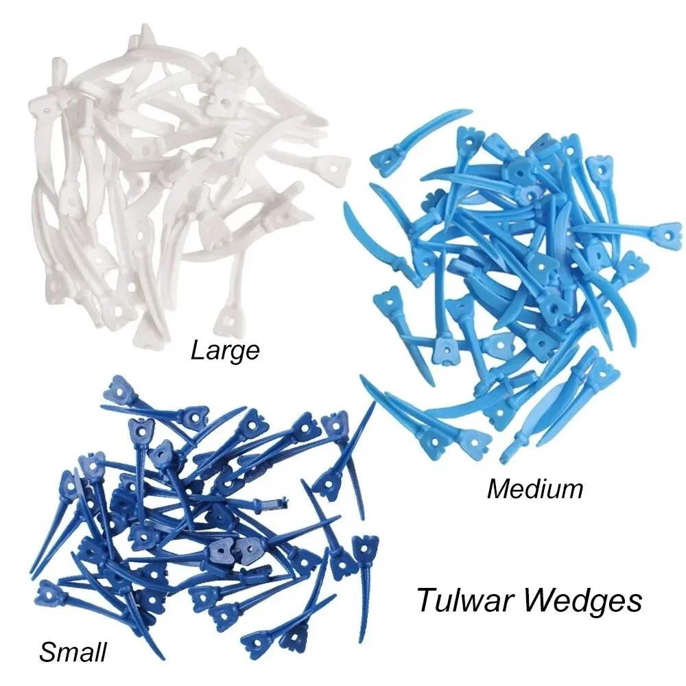 Dental Labor Tulwar Wedges Einweg-Schnittmatriziensystem Kunststoff Nachfüllzahnspaltkeil mit Loch Zahnmedizinmaterial