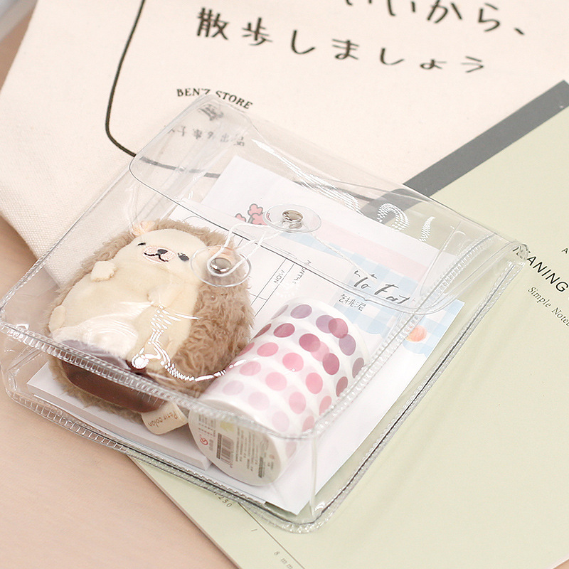 1PCS Office File Folder A4 B5 Transparent Storage Bag Student Stationery Organizer PVC Document Information Bag