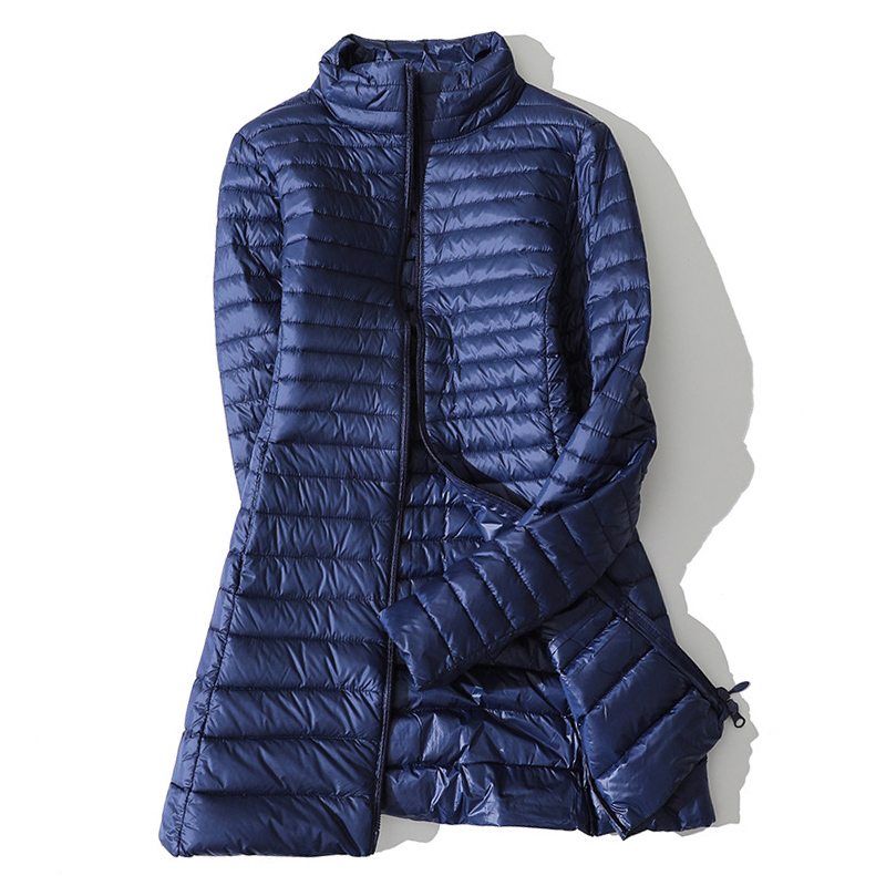 0-10 ℃   Frauen Winter Mantel Ultraleicht Stehkragen Dünne Ente Unten Puffer Jacken Weibliche Stepp Parkas Frau Tragbare Oberbekleidung
