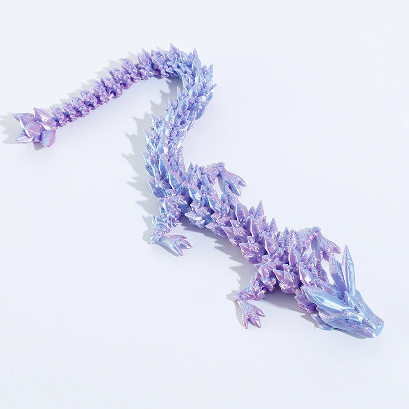 3d Printed Crystal Dragon Antistress Fidget Toy Rotatable Articulated removable Figure Radiant And Dazzling Colors 30/45/60CM