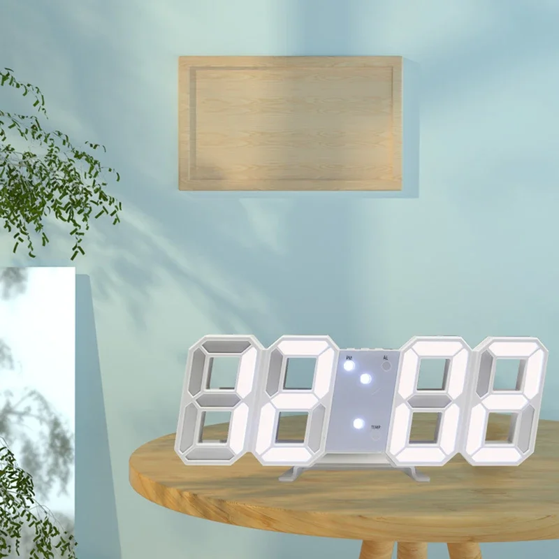 Reloj de pared digital, reloj de escritorio, decoración del hogar, reloj de mesa LED interior, reloj de pared de salón