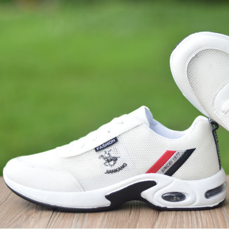 Moda masculina tênis casuais versátil almofada de ar correndo sapatos masculinos respirável esportes ao ar livre sapatos de couro antiderrapante sapato masculino