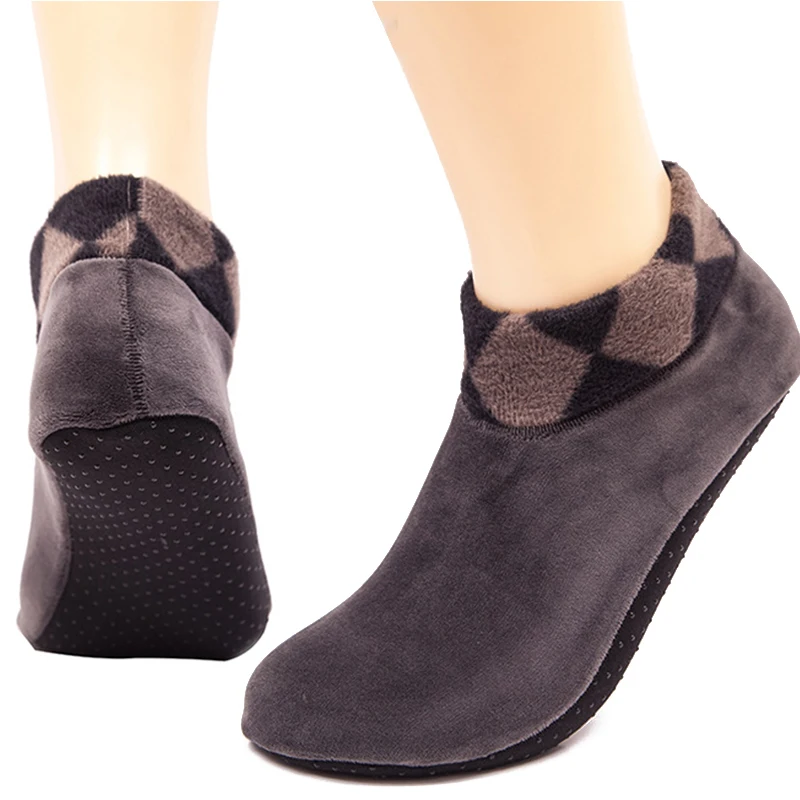 Nuevos calcetines suaves de lana para hombre y mujer, calcetines gruesos cálidos para botas de invierno, calcetines elásticos antideslizantes Unisex a la moda para suelo interior, zapatillas