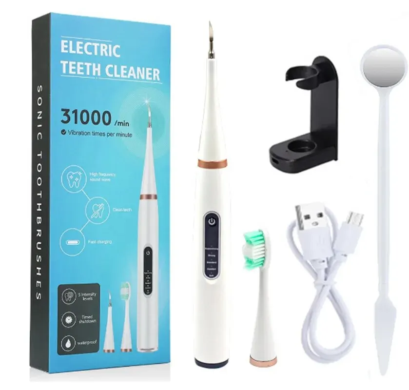 Spazzolino elettrico per sbiancamento dei denti frequenza Sonic detergente per denti ablatore dentale spazzolino da denti calcolo rimozione della placca Kit di rimozione della pietra
