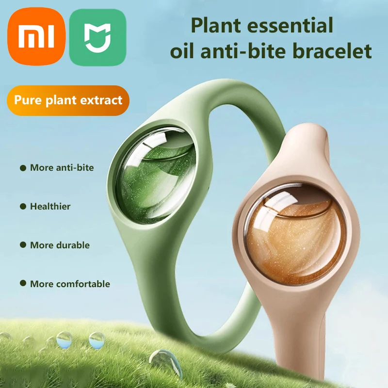 Браслет Xiaomi с эфирным маслом от комаров, водонепроницаемый, защищенный от пота, безопасный, противомоскитный, для лагеря на открытом воздухе для взрослых и детей, браслеты