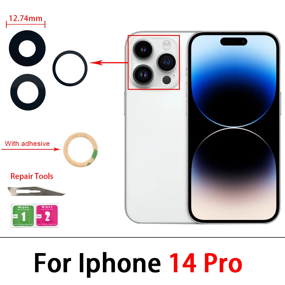 Kamera Glas Objektiv Zurück Hinten Kamera Glas Objektiv mit Kleber Ersatz Reparatur Ersatzteile Für IPhone 11 Pro Max 14 Plus 13 12 mini