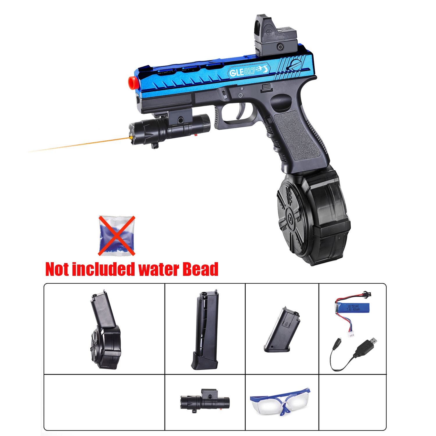 Nova pistola de brinquedo g17 pode lançar bombas de gel transfronteiriças mais vendidas com bateria de 7.4v poderosa modelo de brinquedo de verão ao ar livre presente da família