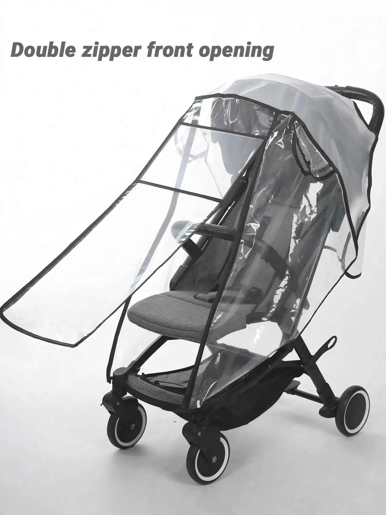 Acessórios para carrinho de bebê, capa impermeável e à prova de chuva, transparente, à prova de vento e poeira, aberta para carrinho de bebê, capas de chuva