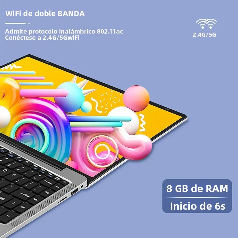 Portátil de trabajo de oficina comercial Celeron N4000 Windows 11 Pro de 14,1 pulgadas - 8G RAM MAX 1TB SSD - 2.4G y 5.0G WiFi, Bluetooth