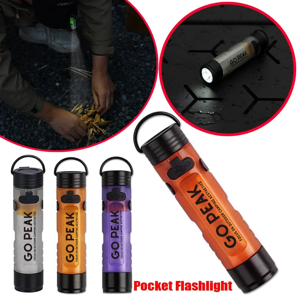 โกพีค มินิ ไฟฉายพกพา LED ชาร์จผ่าน USB ไฟฉายหนีบพวงกุญแจ ไฟติดหมวก ใช้งานได้นาน สำหรับกรณีฉุกเฉิน เดินป่า ตั้งแคมป์ กิจกรรมกลางแจ้ง