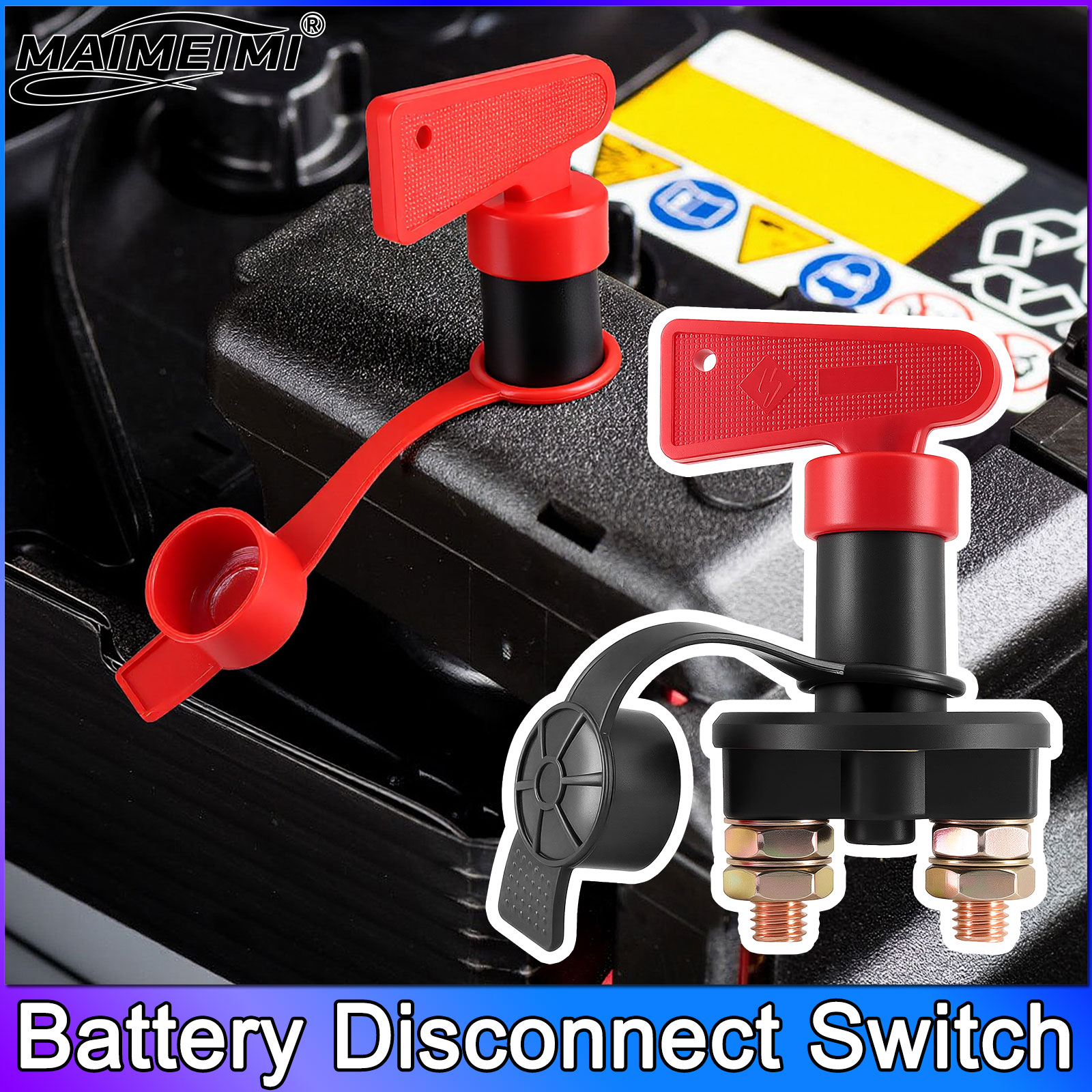 1pc Auto Batterie Schalter Trennschalter Power Isolator Cut Off Rally Schalter Kit Mit Abnehmbarem Schlüssel Für Auto Motorrad Lkw boot