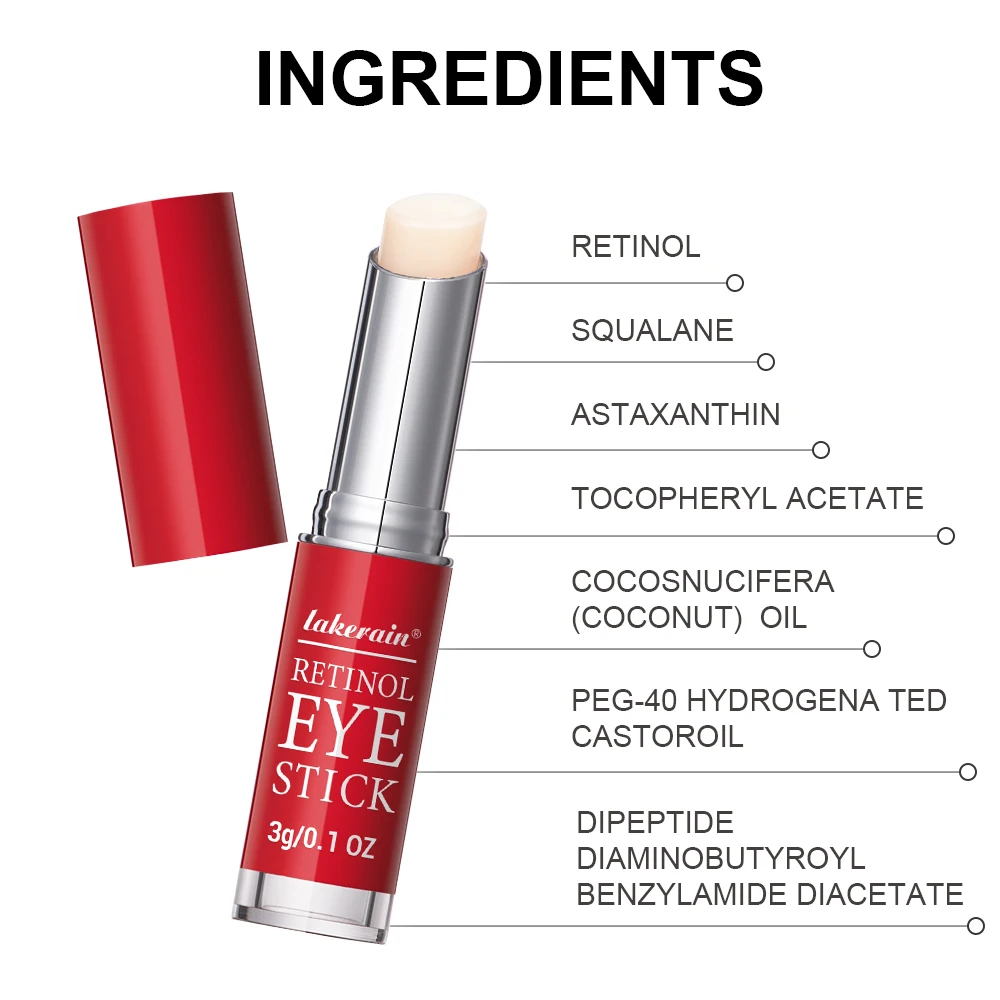 ครีมบํารุงรอบดวงตาต่อต้านริ้วรอย Stick Retinol ลบ Eye กระเป๋า Dark Circles Anti Aging Lifting Whitening Moisturizing Brighten Eye Primer