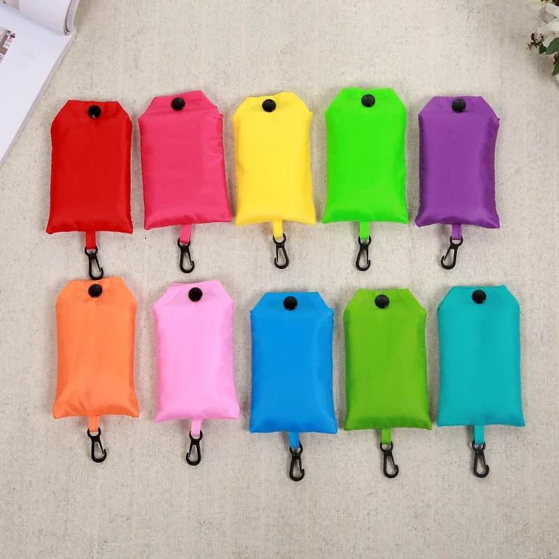 Large capacity waterproof folding solid color supermarket shopping bag storage bag portable environmentally friendlybag handheld