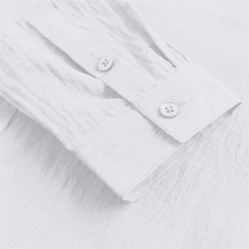 Camisa de lino de alta calidad para hombre, camisa ligera y transpirable con botones, de algodón y lino, Color sólido, 100%, 2024