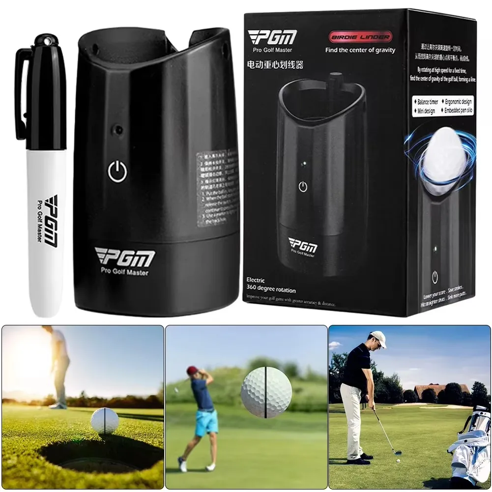 Scriber elettrico da golf Strumento di allineamento del rivestimento della pallina da golf Trova centro di gravità Linea di distribuzione Accessori da golf per pittore di palline
