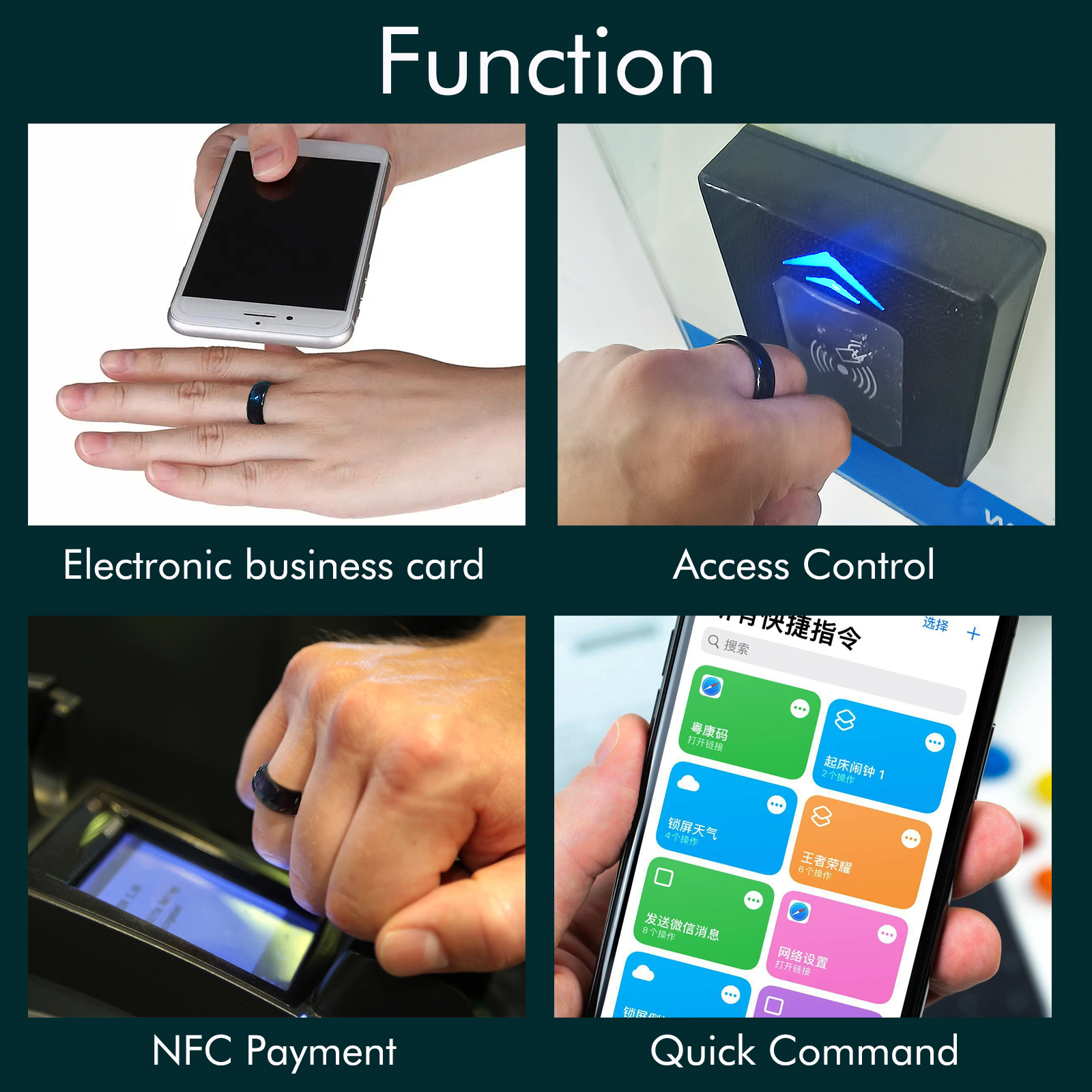 Ntag216 NFC Epoxy keramische vingerring Programmeerbare 888 bytes voor mannen of vrouwen Cadeauring