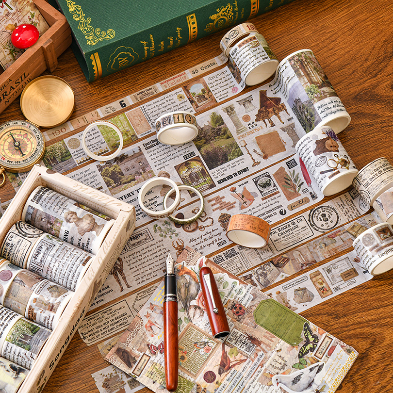 18Pcs 레트로 Washi 테이프 Scrapbooking 용품 Washi 테이프 세트 빈티지 Cinta Adhesiva Decorativa 저널링 재료 마스킹 테이프