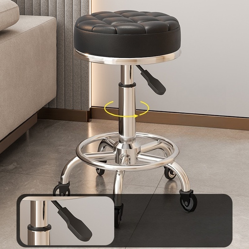Tabouret pivotant réglable chaise ronde Salon manucure pédicure beauté chaise roulante coiffure barbier Spa tabouret professionnel