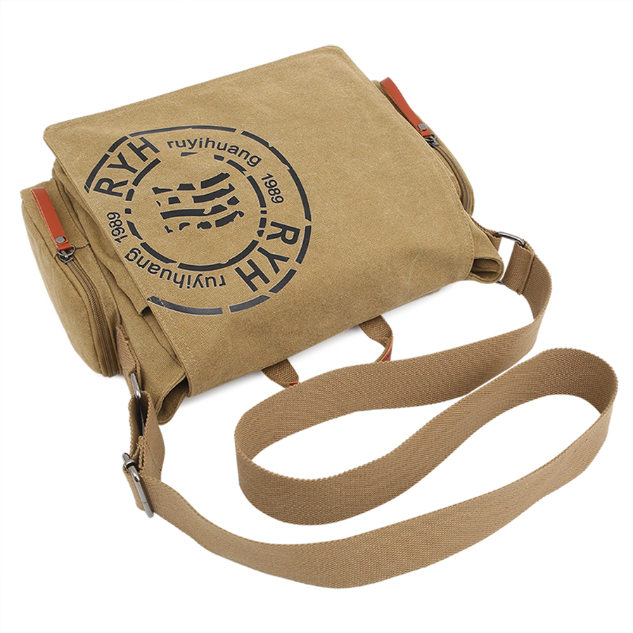 Large Capacity Briefcases Men Travel Bags Canvas Printed Weekend Shoulder Bags Multifunctional Messenger Flap Bags