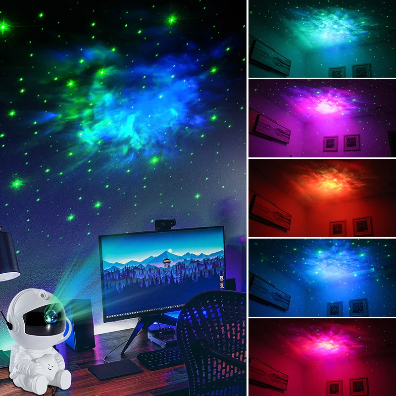 เครื่องฉายรูปดาวของกาแล็กซี่ไฟ LED สำหรับกลางคืนโคมไฟโปรเจคเตอร์อวกาศบนท้องฟ้าเต็มไปด้วยดวงดาวโคมไฟตกแต่งห้องนอนของขวัญวันเกิดสำหรับเด็ก