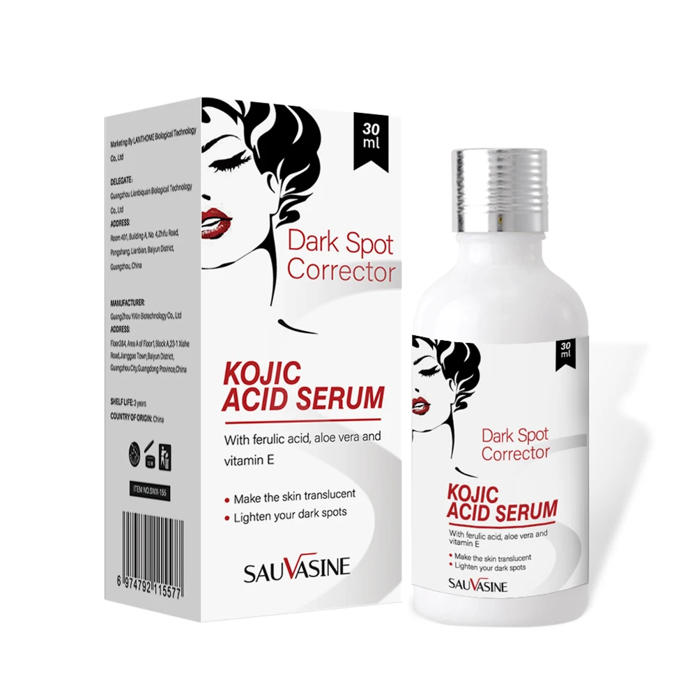 30ml Kojic Acid Serum Strong Brightening Whitening Cream Spots Fine Lines Lighten Skin Tone Rejuvenating Antiage Face Skin Care