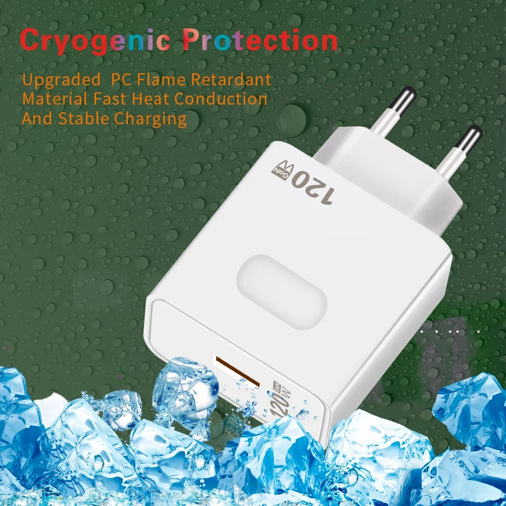 GaN USB Charger Fast Charging Quick Charge QC3.0 10A Type C Cable Mobile Phone Charger Adapter For iPhone Huawei Samsung Xiaomi