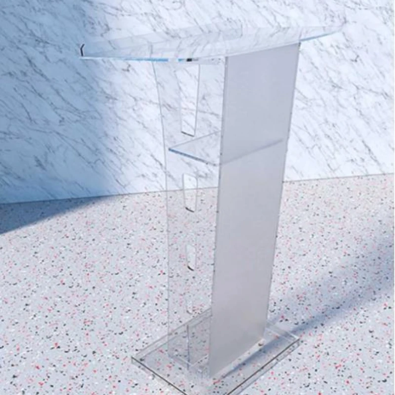 Pódio acrílico transfronteiriço, pódio de conferência, plexiglass, discurso de premiação, suporte de emissão, mesa de boas-vindas de hotel, host