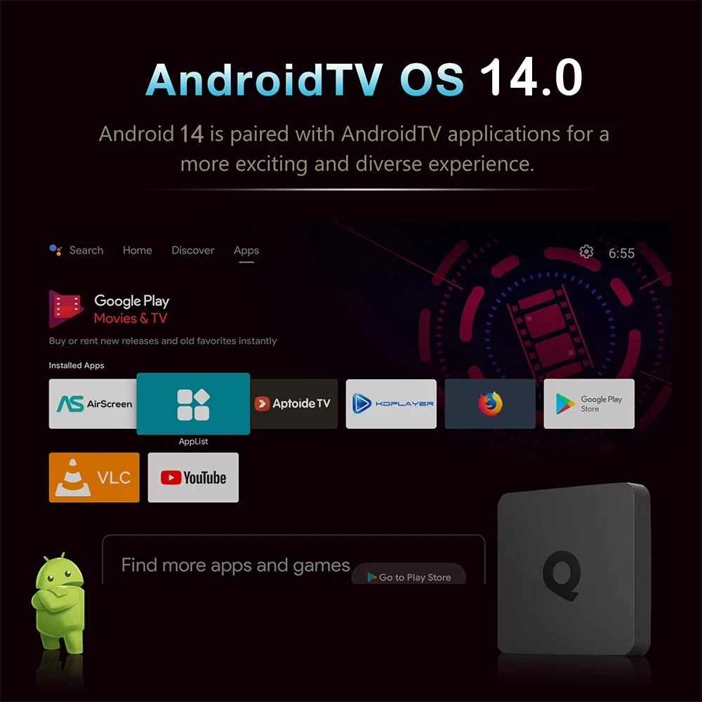 Q1 8GB 128GB Android 14 TV Box Allwinner H313 Quad Core 5G Wifi 8K Google Player Youtube Voice Media Player 4GB 64GB Set Top Box
