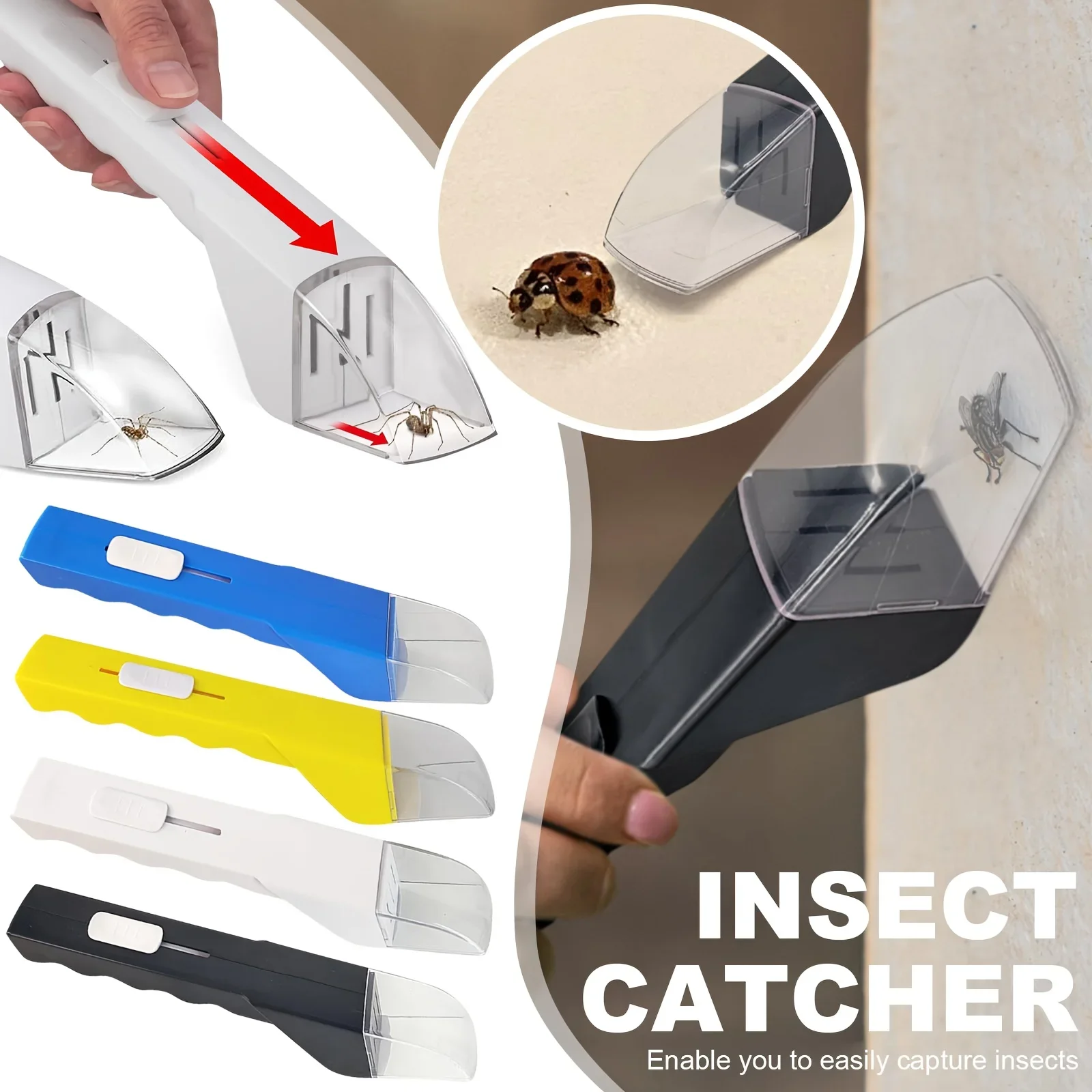1PC All - in - One Handheld Insect Catcher: Spider, Bee & Bug Gripper - Safe Catching Tool for Home & Garden Insect Supplies Box