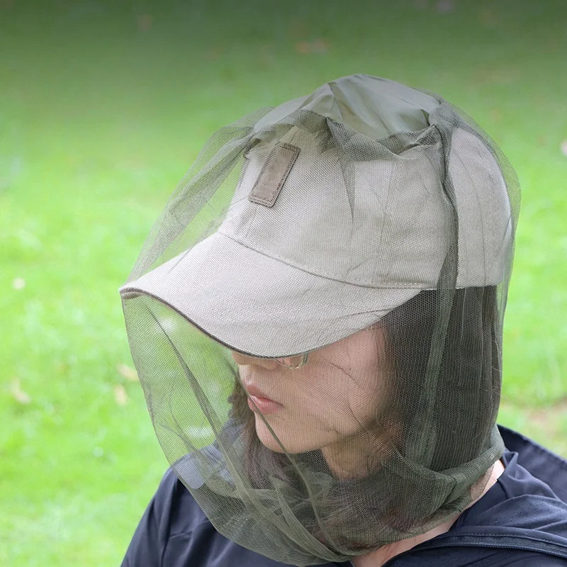 Sombrero antimosquitos para pesca, sombrero de pesca, malla para cabeza, Protector facial, sombrilla para acampar, viajes al aire libre y Camping