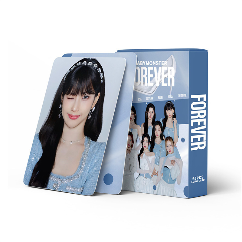 55pcs/set KPOP BABY MONSTER Album FOREVER Single Fan Collectible Gift Support Photo Card LOMO Card AHYEON HARAM RORA Postcard