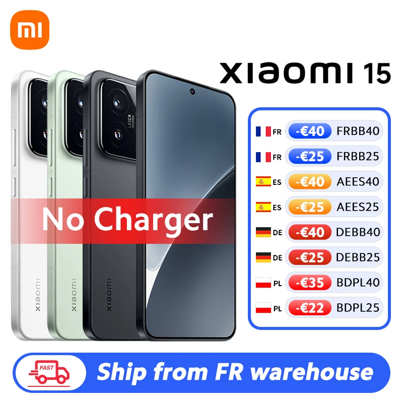 FR Warehouse Xiaomi 15 Smartphone Versión Global 12GB RAM 256GB/512GB ROM 6.36" AMOLED 120Hz Snapdragon ®   8 cámaras Elite Leica