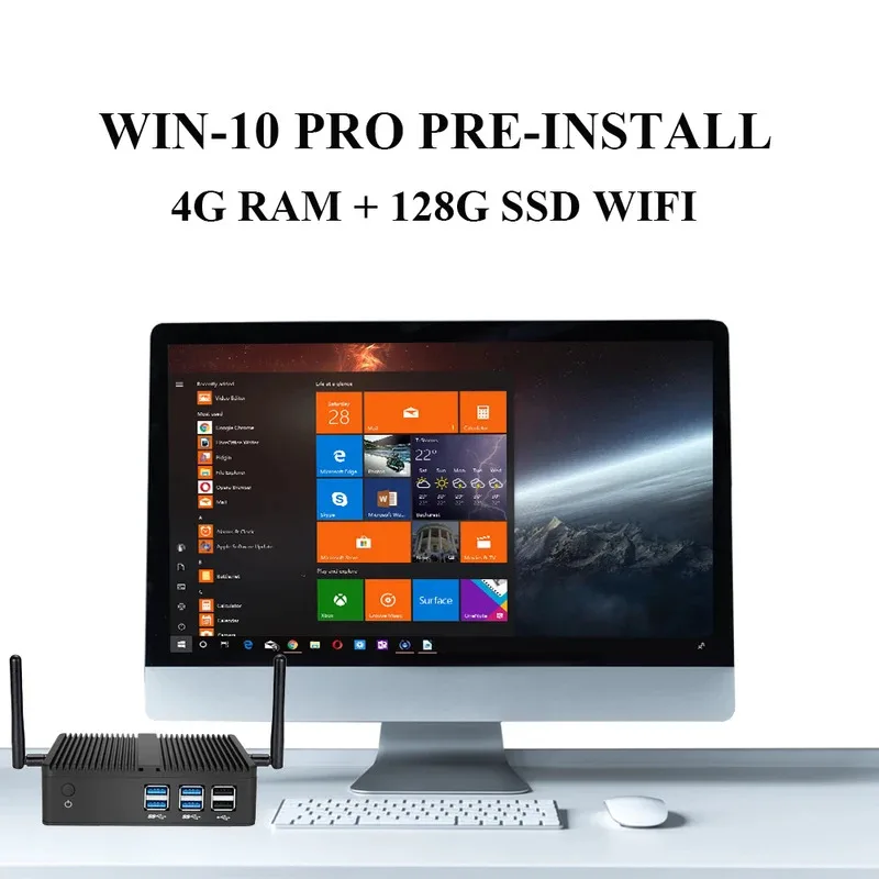 Fanless Small Mini PC CPU Core I7 4500U I5 4200Y I3 4010Y DDR3L Office MiniPC Computer Desktop Win10 Wifi Barebone Pc Portable