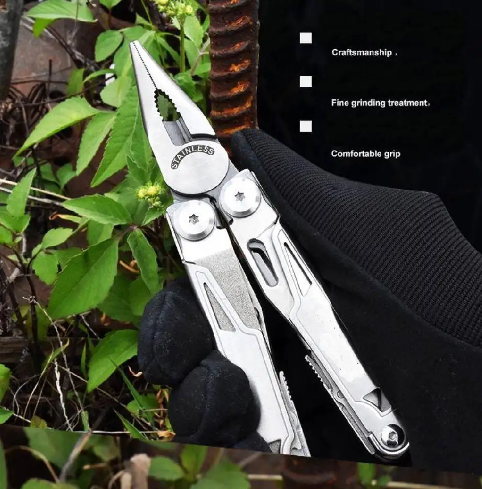 Daicamping DL12 Kẹp Đa Năng Kẹp 7CR17MOV Gấp Gọn Dụng Cụ Multitools Cáp Bị Cắm Trại Đa Kìm Đa Dụng Cụ
