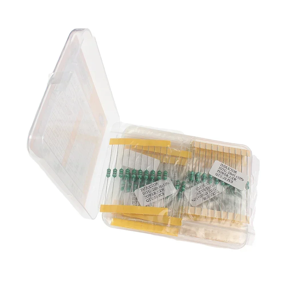 Assortimento di induttori da 200 pezzi 1/2W Set 0,5W Induttanza ad anello colorato da 1UH a 4,7MH 20Valuesx10 pezzi Kit assortito di induttori