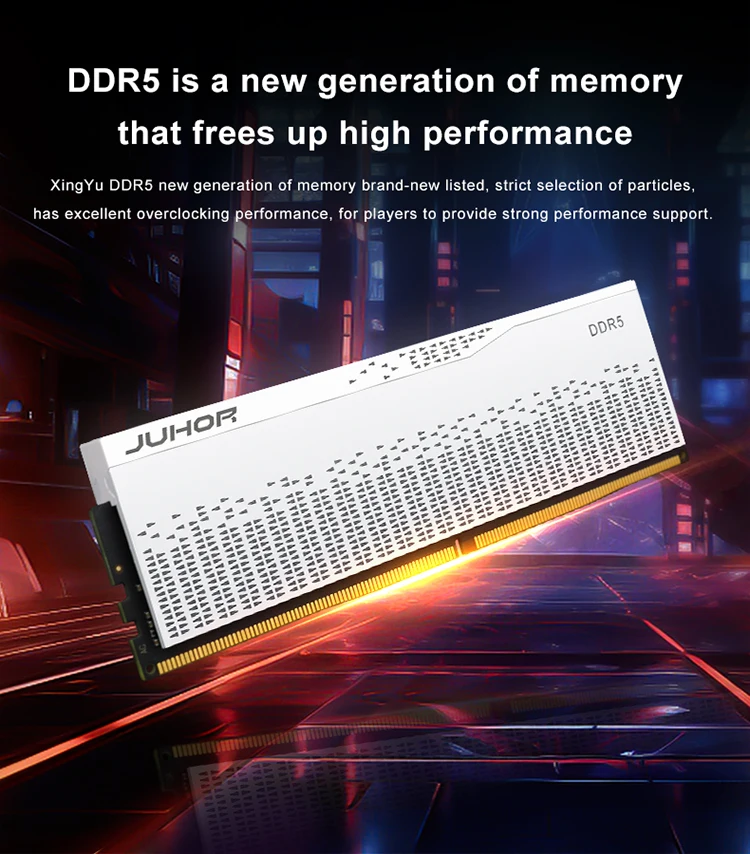 Juhor ddr5 16gb 4800mhz 5600mhz 6000mhz 6400mhz 6800mhz 7200mhz ddr5 ram udimm para computador pc desktop memória ram ddr5