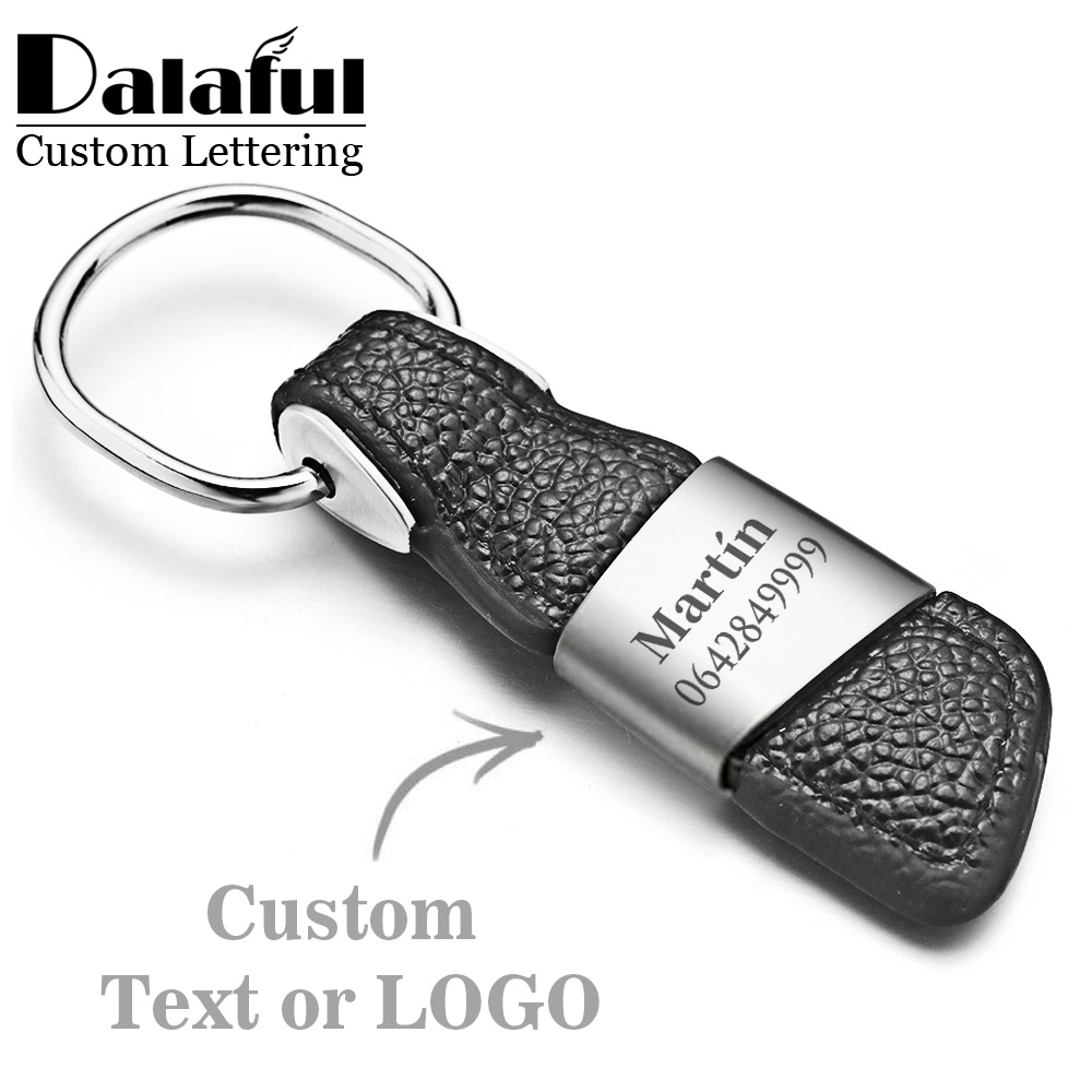 Schlüsselanhänger aus echtem Leder mit individuellem Schriftzug, Schlüsselanhänger, Metallgravur, Name, individuelles Logo, personalisiertes Geschenk, Schlüsselanhänger, Auto K375