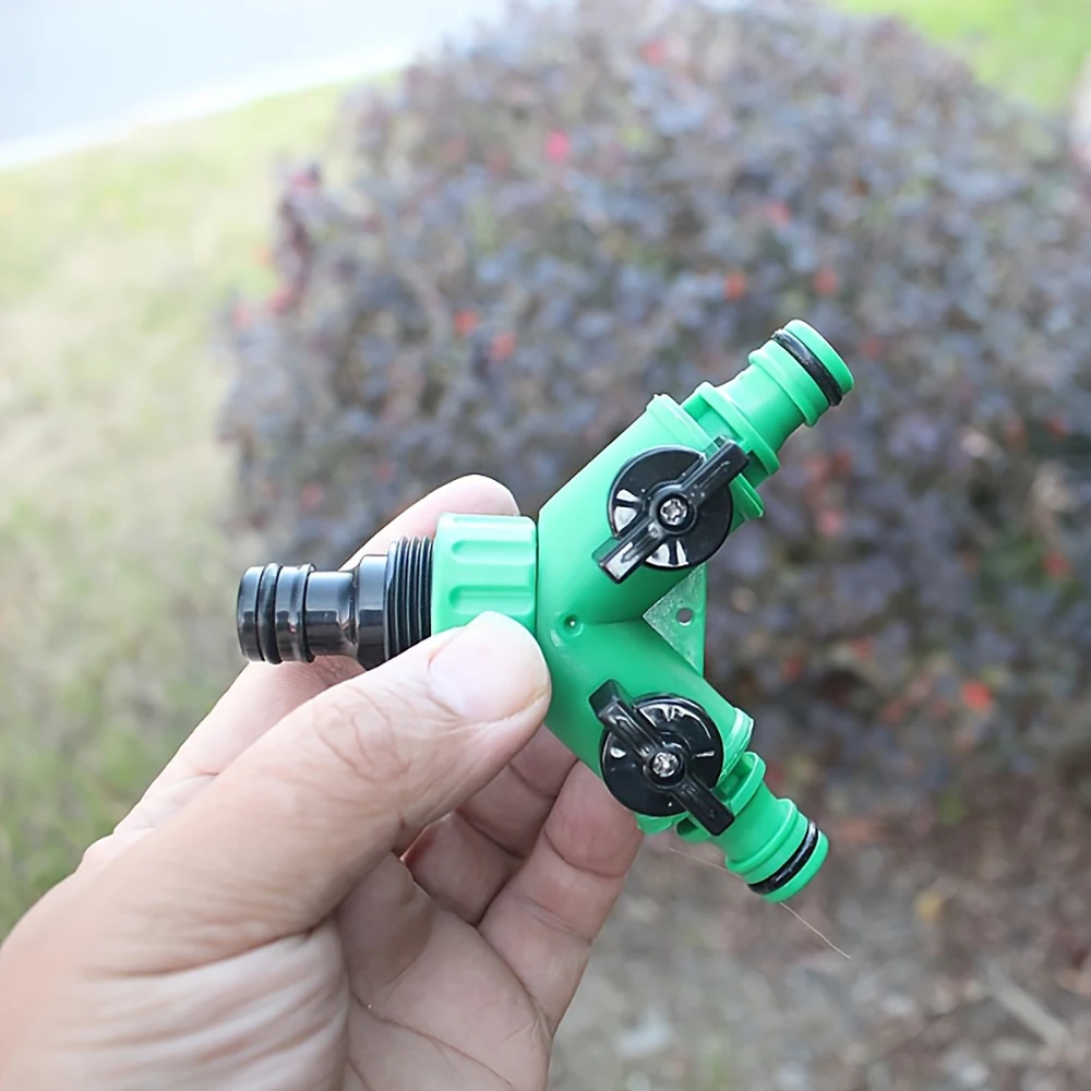 สวนน้ํา Splitter Y Connector 2-Way Valvewith สําหรับก๊อกน้ําชลประทานดอกไม้ปลูกน้ําควบคุมอะแดปเตอร์พลาสติก