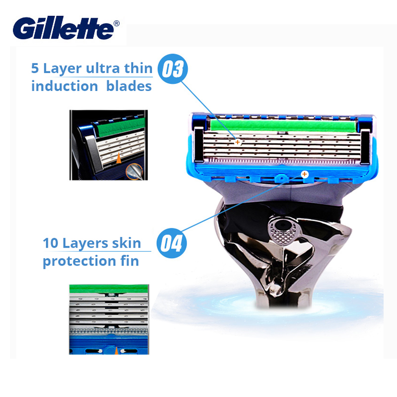 Dao Cạo Râu Gillette Fusion ProGlide Power Dao Cạo Cạo Râu 5 Lớp Cánh Nam Mặt Râu Tóc Nam Dao Cạo Máy Nguyên Bản