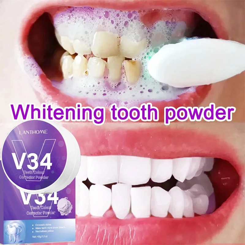 Pasta de dientes blanqueadora V34, Mousse para eliminar manchas de placa, limpieza, higiene bucal, mal aliento fresco, herramientas de cuidado Dental, nuevo