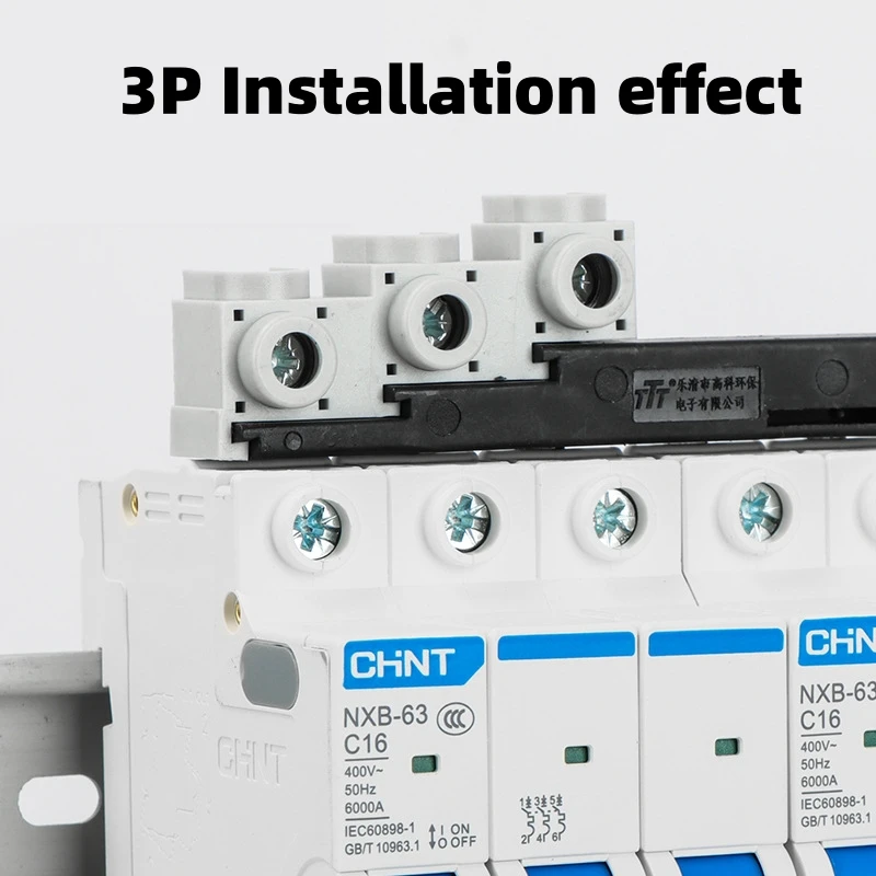 100A Busbar Terminal C45 MCB Connectors Angled/Straight DPN Side Wiring Terminal 7-1/0 AWG 1P2P3P4P 805-1N GK805 Mounting Kits