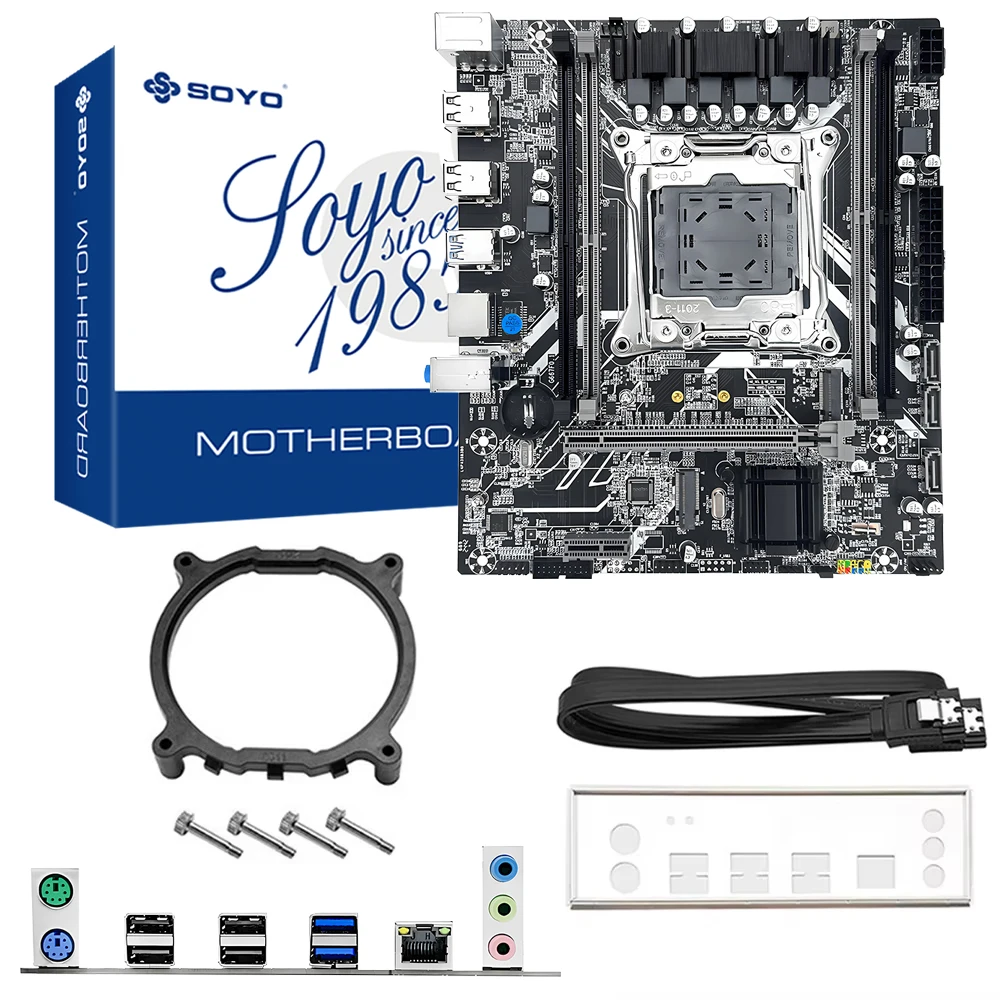 Комплект материнской платы SOYO X99 с процессором LGA2011-3 Xeon E5 2680 V4 DDR4 64 ГБ (4*16 ГБ) 2133 МГц ОЗУ NVME M.2 SATA для