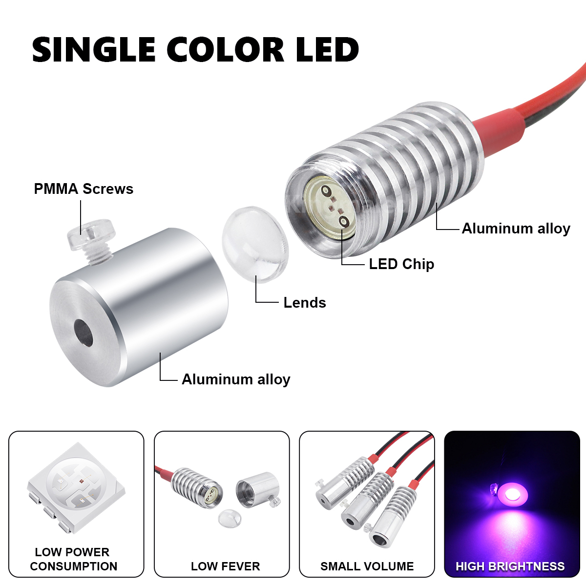 DC12V 1,5 W Led Fiber Optic Lichtquelle LED Emitter Birne Verwendung für Auto Hause Seite Glow Mini Illuminator Lampe Dekoration