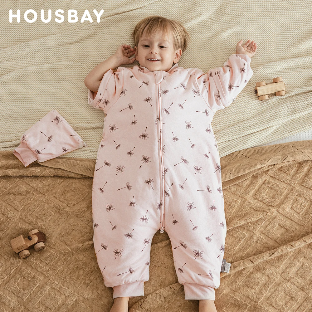 Saco de dormir para niños de 1 a 4 años, protección para el cuello, cálido, a prueba de viento, diseño de 3 cremalleras, mangas extraíbles, saco de dormir para bebé de 2.5Tog